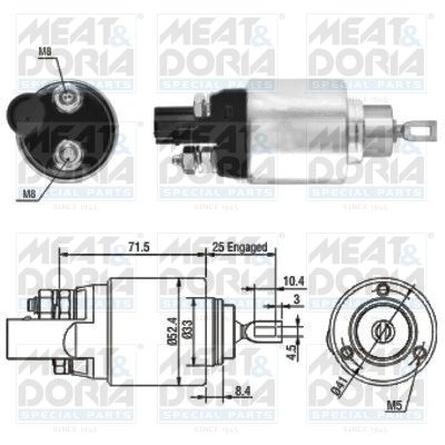 Obrázok Elektromagnetický spínač pre żtartér MEAT & DORIA  46132