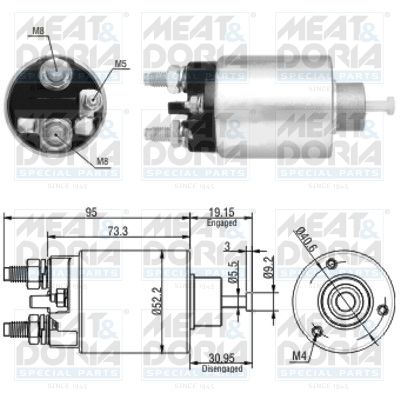 Obrázok Elektromagnetický spínač pre żtartér MEAT & DORIA  46133
