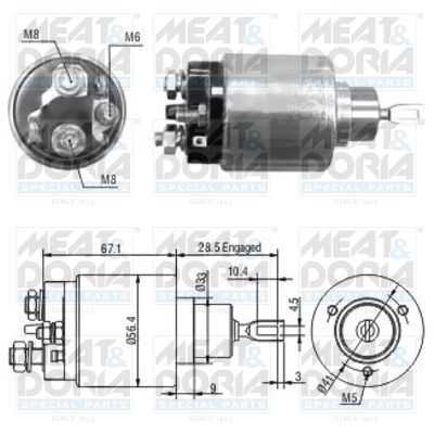 Obrázok Elektromagnetický spínač pre żtartér MEAT & DORIA  46138