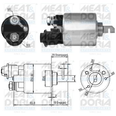Obrázok Elektromagnetický spínač pre żtartér MEAT & DORIA  46140