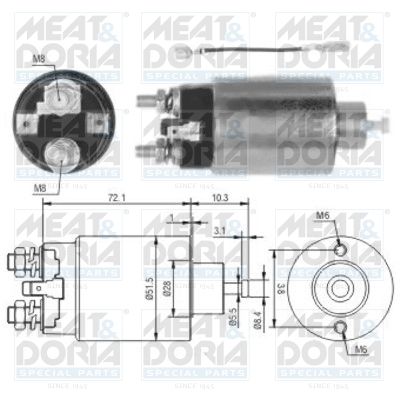 Obrázok Elektromagnetický spínač pre żtartér MEAT & DORIA  46142