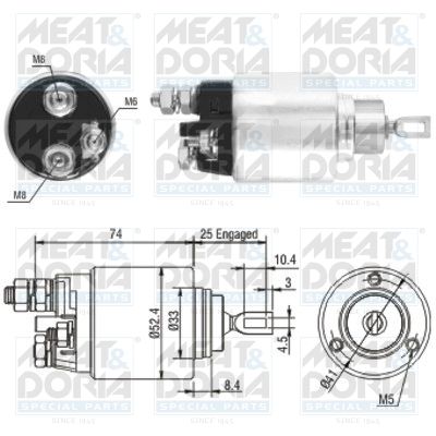 Obrázok Elektromagnetický spínač pre żtartér MEAT & DORIA  46144