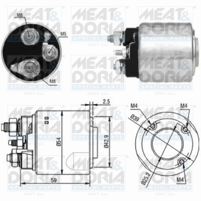 Obrázok Elektromagnetický spínač pre żtartér MEAT & DORIA  46148