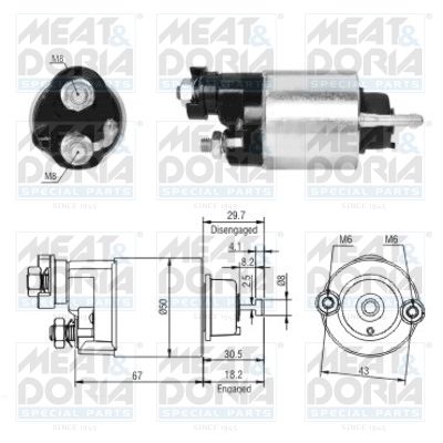 Obrázok Elektromagnetický spínač pre żtartér MEAT & DORIA  46149