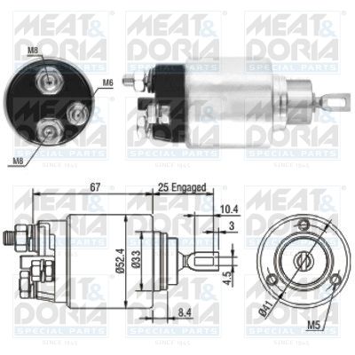 Obrázok Elektromagnetický spínač pre żtartér MEAT & DORIA  46151