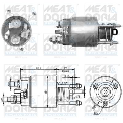 Obrázok Elektromagnetický spínač pre żtartér MEAT & DORIA  46152