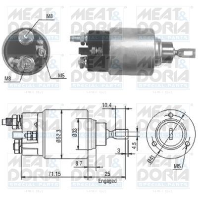 Obrázok Elektromagnetický spínač pre żtartér MEAT & DORIA  46153