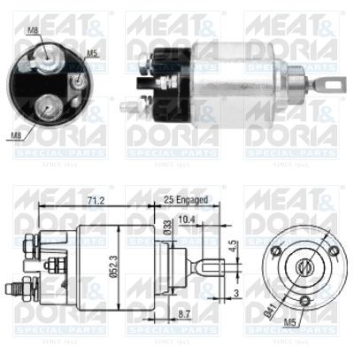 Obrázok Elektromagnetický spínač pre żtartér MEAT & DORIA  46154
