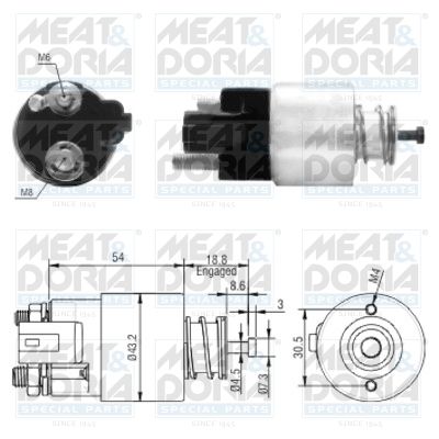 Obrázok Elektromagnetický spínač pre żtartér MEAT & DORIA  46155