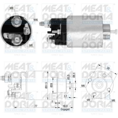 Obrázok Elektromagnetický spínač pre żtartér MEAT & DORIA  46157