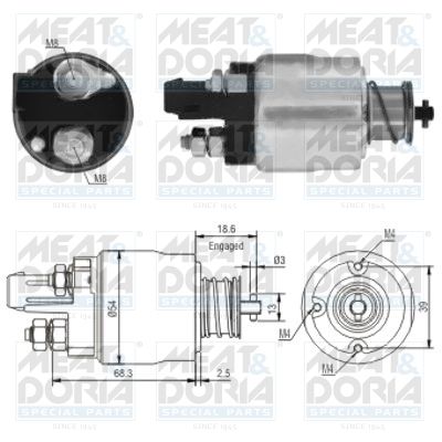 Obrázok Elektromagnetický spínač pre żtartér MEAT & DORIA  46158