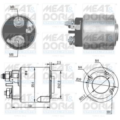Obrázok Elektromagnetický spínač pre żtartér MEAT & DORIA  46160