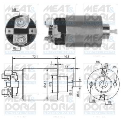 Obrázok Elektromagnetický spínač pre żtartér MEAT & DORIA  46162