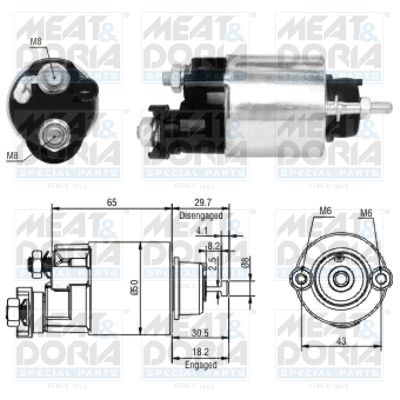 Obrázok Elektromagnetický spínač pre żtartér MEAT & DORIA  46163