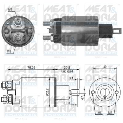 Obrázok Elektromagnetický spínač pre żtartér MEAT & DORIA  46165