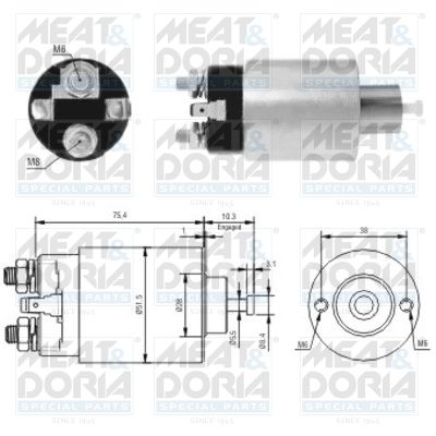 Obrázok Elektromagnetický spínač pre żtartér MEAT & DORIA  46167