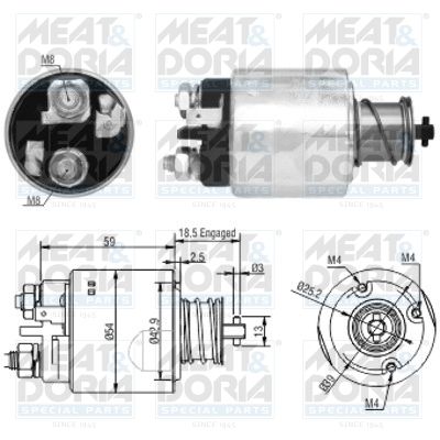 Obrázok Elektromagnetický spínač pre żtartér MEAT & DORIA  46168