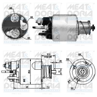 Obrázok Elektromagnetický spínač pre żtartér MEAT & DORIA  46169