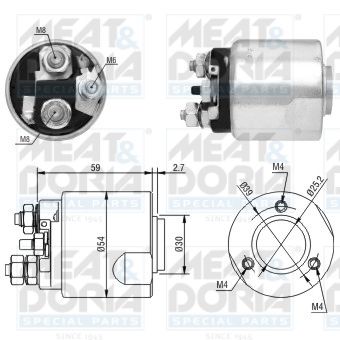Obrázok Elektromagnetický spínač pre żtartér MEAT & DORIA  46170