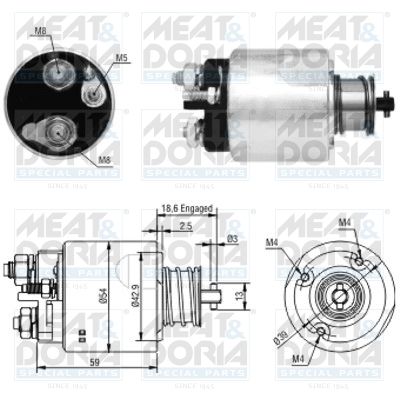 Obrázok Elektromagnetický spínač pre żtartér MEAT & DORIA  46176
