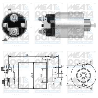 Obrázok Elektromagnetický spínač pre żtartér MEAT & DORIA  46178