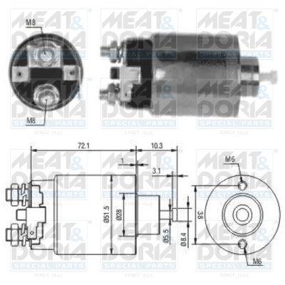 Obrázok Elektromagnetický spínač pre żtartér MEAT & DORIA  46179