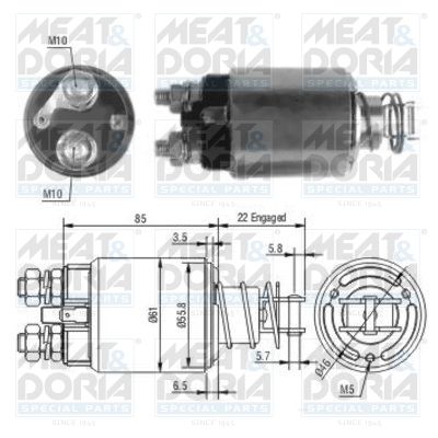 Obrázok Elektromagnetický spínač pre żtartér MEAT & DORIA  46185