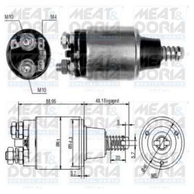 Obrázok Elektromagnetický spínač pre żtartér MEAT & DORIA  46193