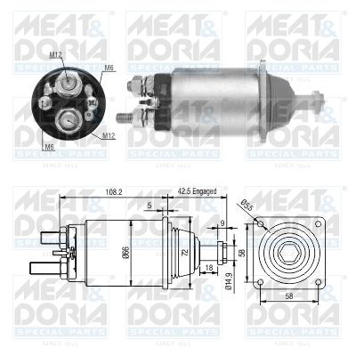 Obrázok Elektromagnetický spínač pre żtartér MEAT & DORIA  46252