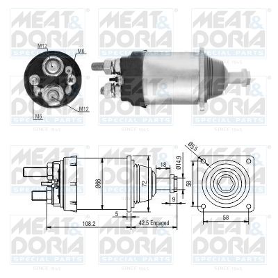 Obrázok Elektromagnetický spínač pre żtartér MEAT & DORIA  46253