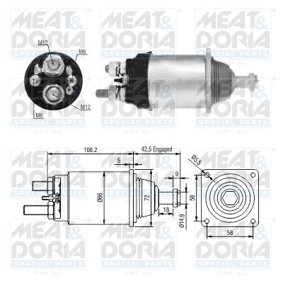 Obrázok Elektromagnetický spínač pre żtartér MEAT & DORIA  46254