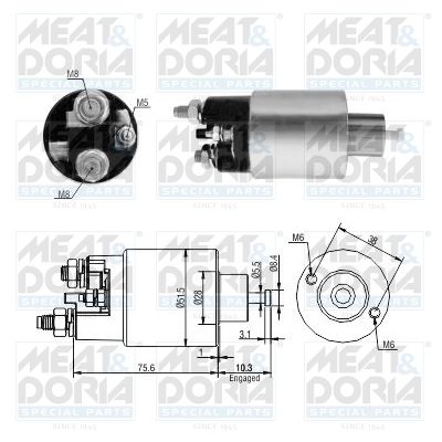 Obrázok Elektromagnetický spínač pre żtartér MEAT & DORIA  46263