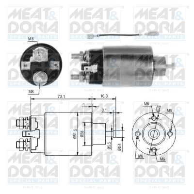 Obrázok Elektromagnetický spínač pre żtartér MEAT & DORIA  46282