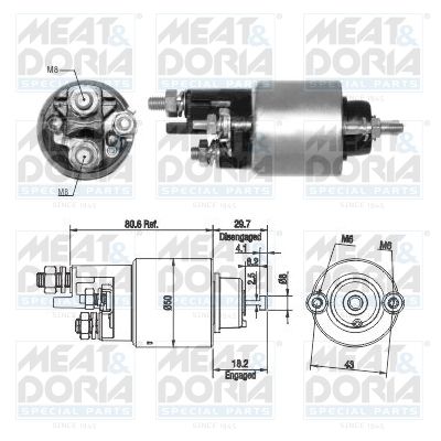 Obrázok Elektromagnetický spínač pre żtartér MEAT & DORIA  46283