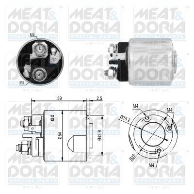 Obrázok Elektromagnetický spínač pre żtartér MEAT & DORIA  46295