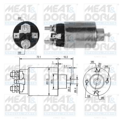Obrázok Elektromagnetický spínač pre żtartér MEAT & DORIA  46297