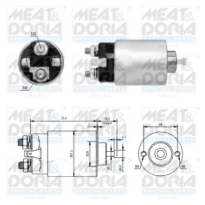 Obrázok Elektromagnetický spínač pre żtartér MEAT & DORIA  46305