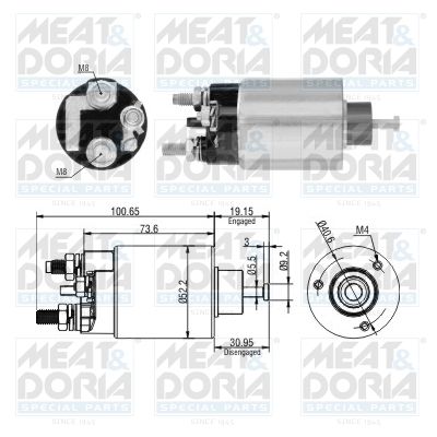 Obrázok Elektromagnetický spínač pre żtartér MEAT & DORIA  46307