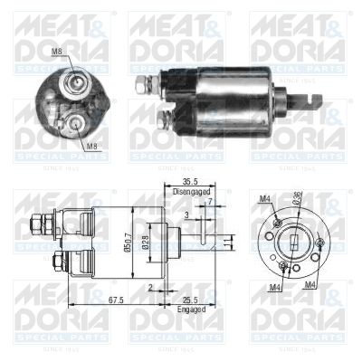 Obrázok Elektromagnetický spínač pre żtartér MEAT & DORIA  46316