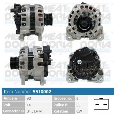 Obrázok Alternátor MEAT & DORIA  5510002