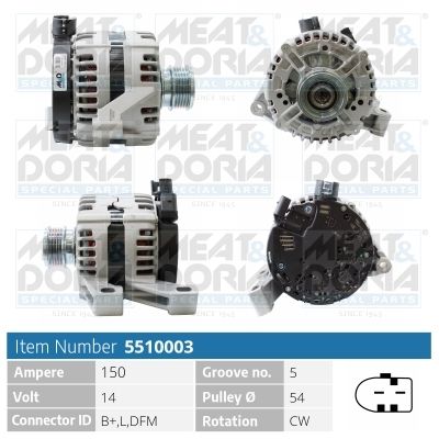 Obrázok Alternátor MEAT & DORIA  5510003