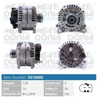 Obrázok Alternátor MEAT & DORIA  5510005