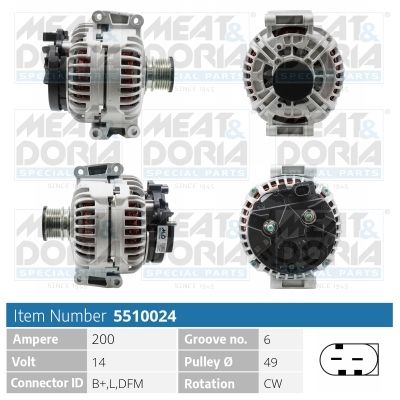 Obrázok Alternátor MEAT & DORIA  5510024