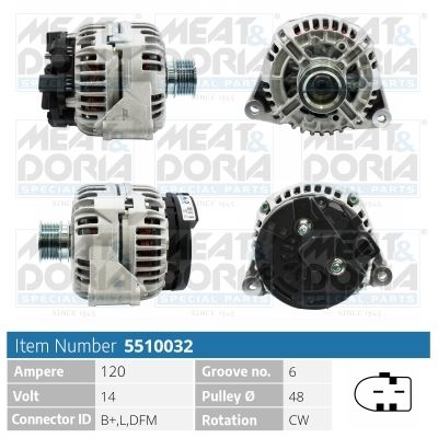 Obrázok Alternátor MEAT & DORIA  5510032