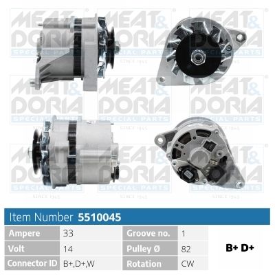 Obrázok Alternátor MEAT & DORIA  5510045