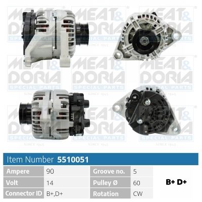 Obrázok Alternátor MEAT & DORIA  5510051