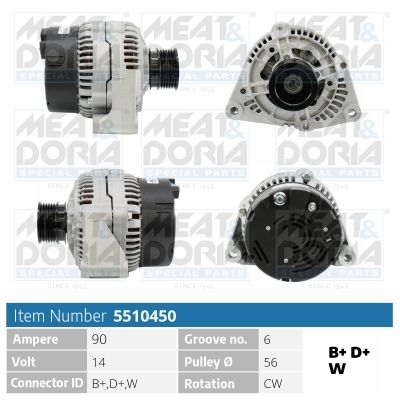 Obrázok Alternátor MEAT & DORIA  5510450