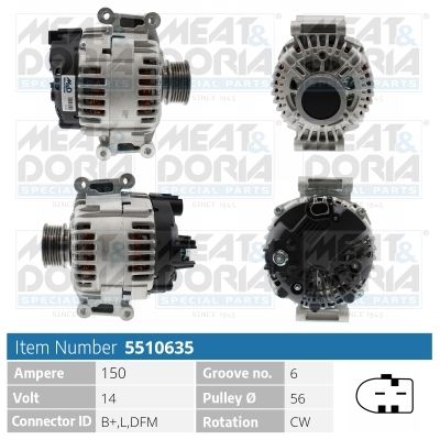 Obrázok Alternátor MEAT & DORIA  5510635