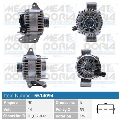 Obrázok Alternátor MEAT & DORIA  5514094