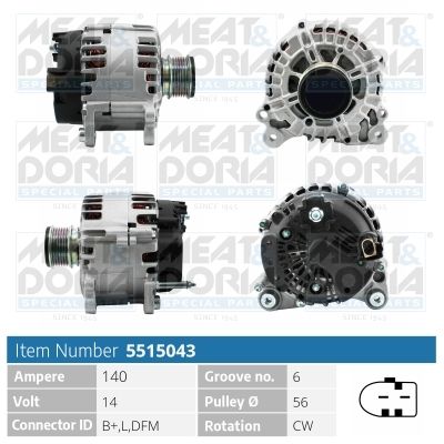 Obrázok Alternátor MEAT & DORIA  5515043
